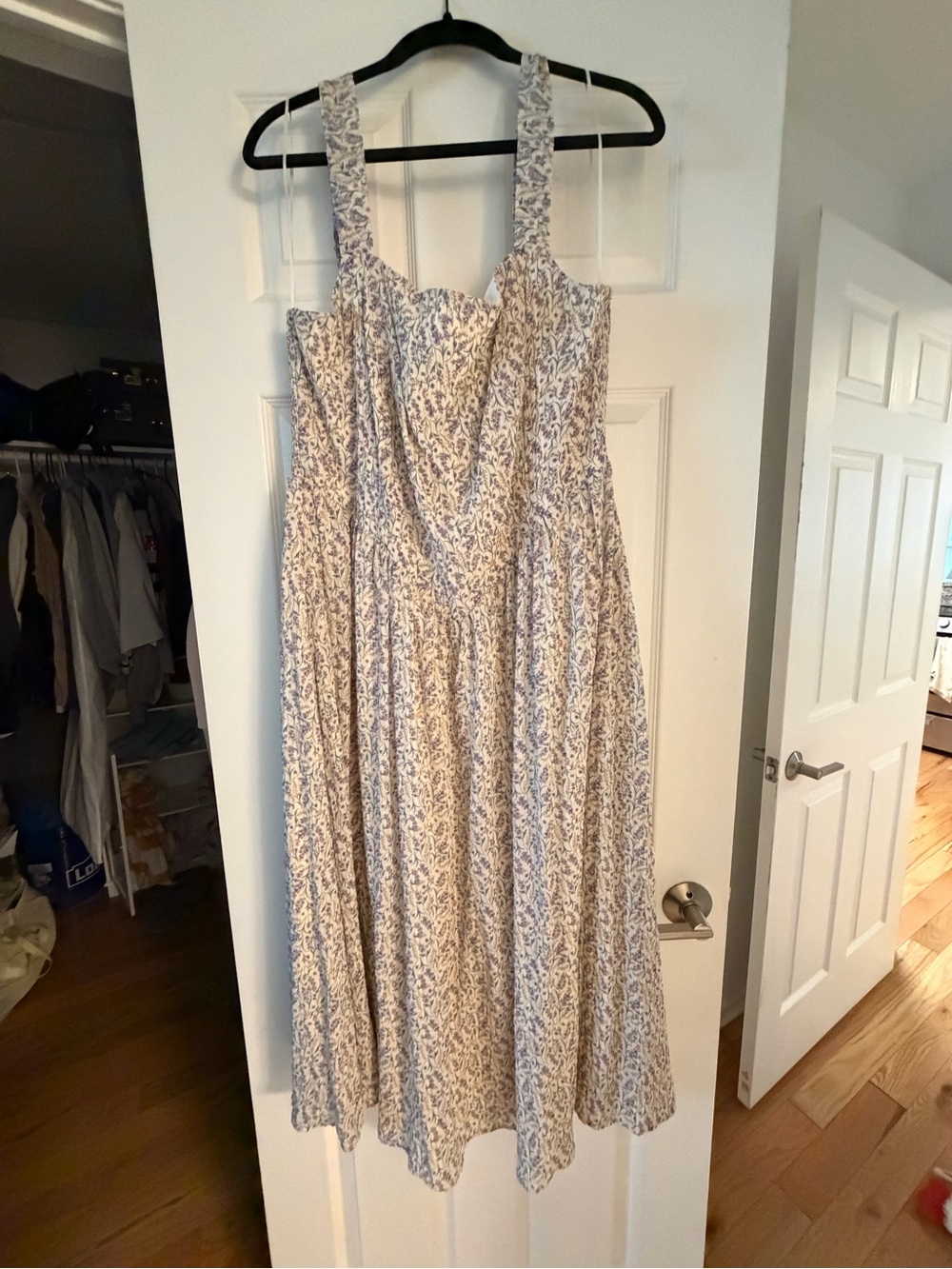Chelsea28 Cream Midi Dress with Floral Pattern